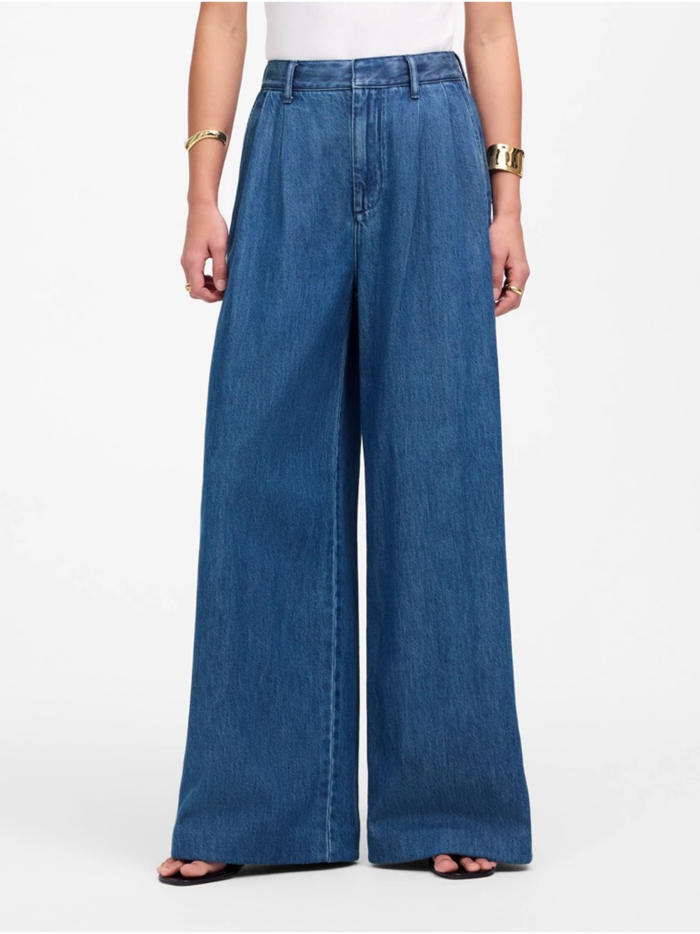 NWT MADEWELL Deep Blue High-Rise Wide Leg Jeans
